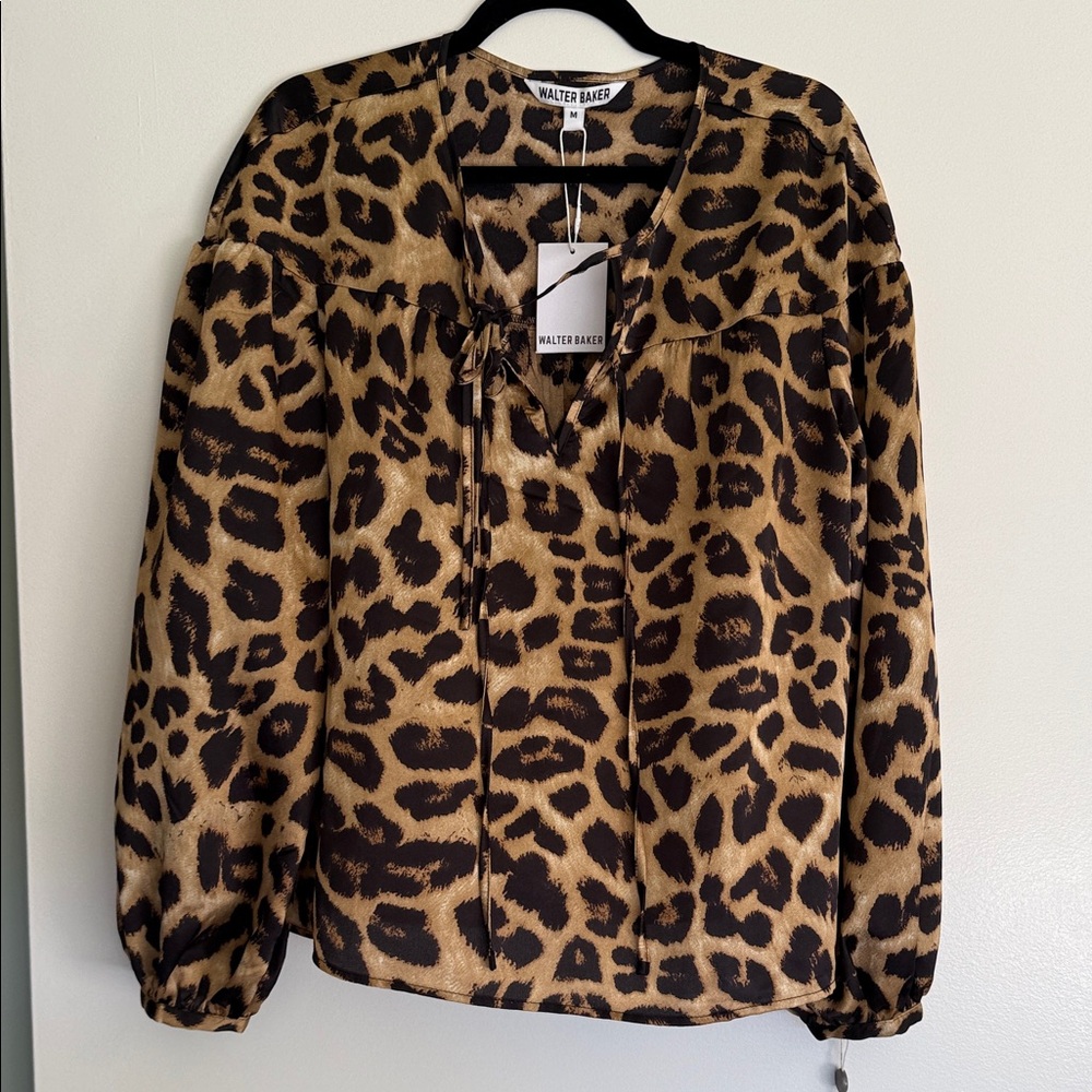 Walter Baker Animal Print Long Sleeve Top